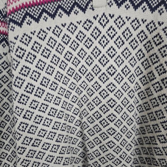 Izod Mens Sweater Fair Isle Button Mock Neck Grandpa Core Coastal Nordic Ski XL - Picture 9 of 14